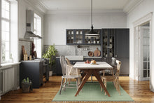 Line Grön - Handvävd Bomullsmatta - KM Home | Mattfabriken