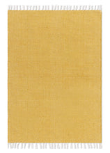Line Gul - Handvävd Bomullsmatta - KM Home | Mattfabriken