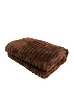 Pläd Stripe Brun - Pläd med Randstruktur - KM Home | Mattfabriken